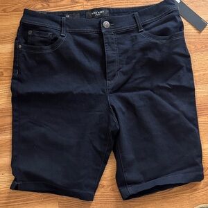 Nine West Navy Stretch Cotton Shorts